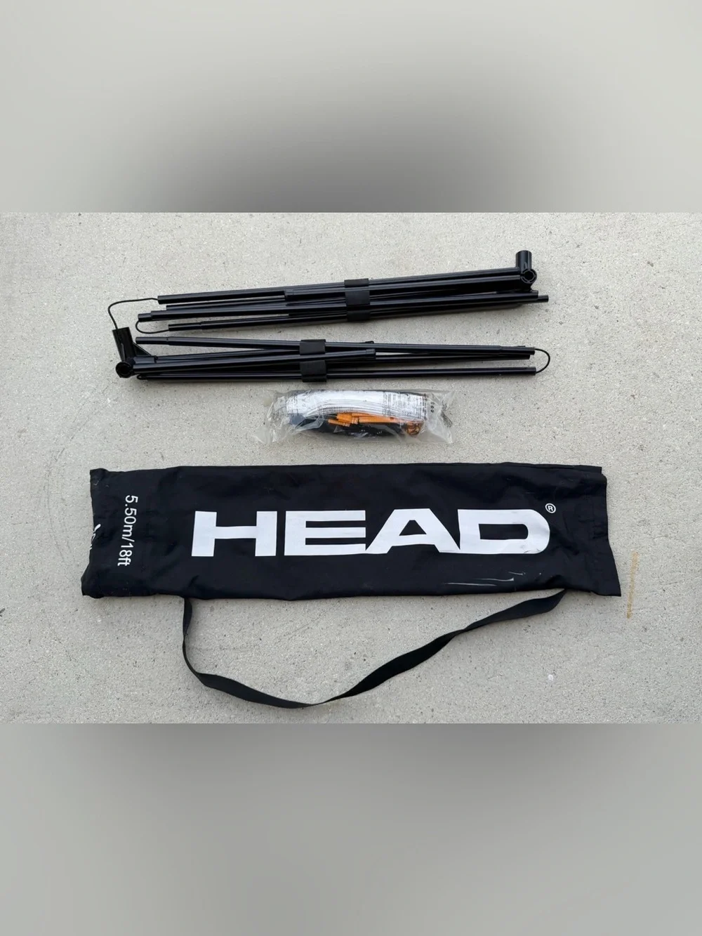 HEAD Black Carry Bag with Black Frame Rods and Orange Hardware